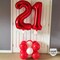 Red 21 Number Balloons, 40 Inch Giant Number 21 Balloons Foil Mylar Helium Red (Double Number Red 21)